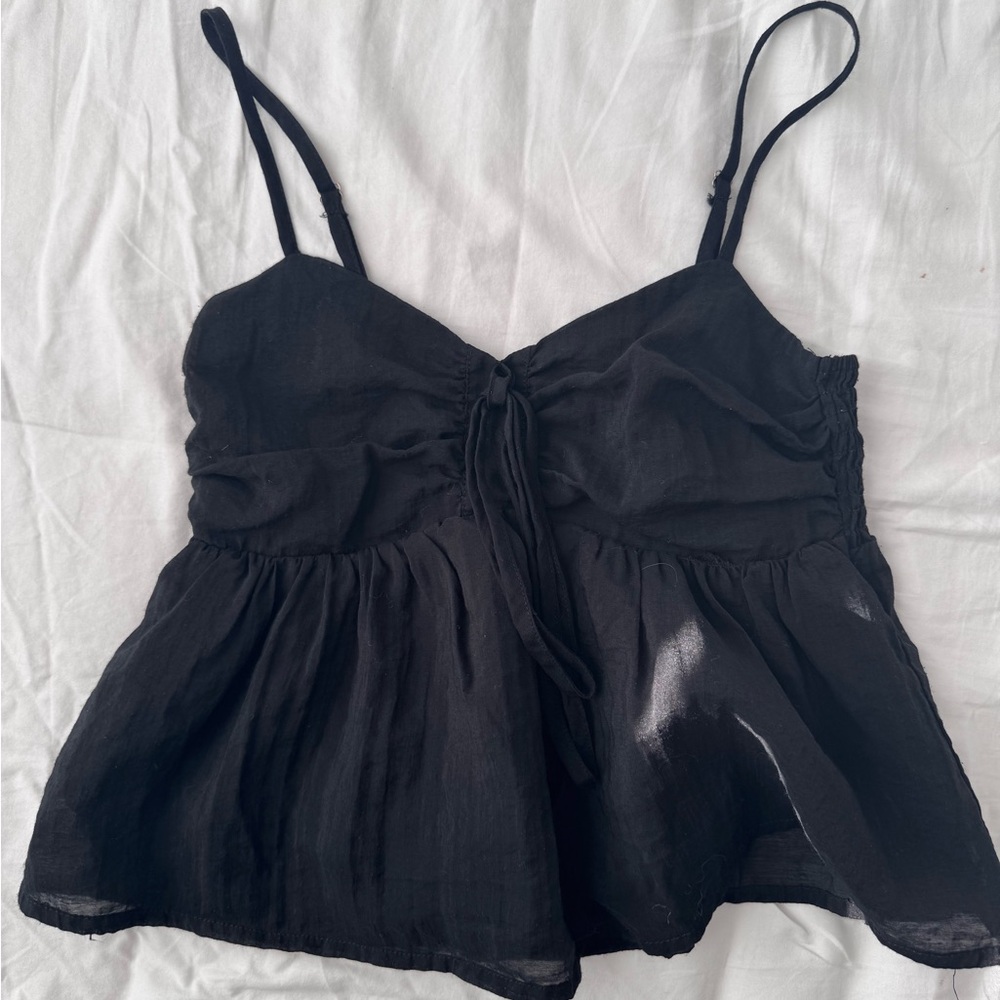 H&M Black Tie-Front Cami Top